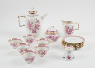 Augarten, Moccaservice Dekor "Indisch Purpur", - Glass & Porcelain