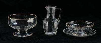Lobmeyr Serviceteile, Kristallglas, optisch gerillt,15 Stück: - Sklo a porcelán