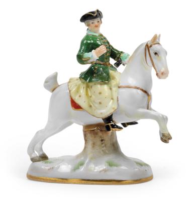 Miniatur-Jägerin zu Pferd, - Glass & Porcelain