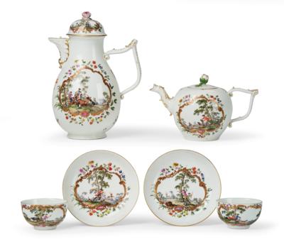 Kaffee- Teeservice für 2 Personen, Meißen um 1750-1760, - Glass and Porcelain