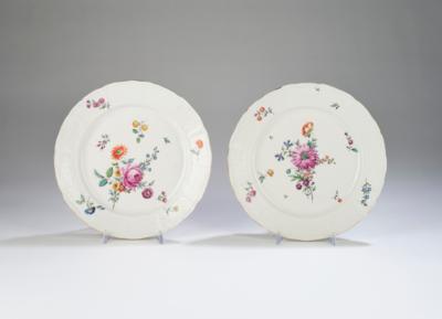 Paar Speiseteller, Frankenthal um 1780, - Glass and Porcelain