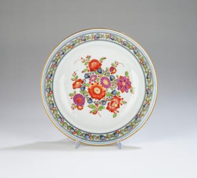 Teller mit indianischen Blumen, Meißen Marcolinizeit 1774-1780, - Glass and Porcelain