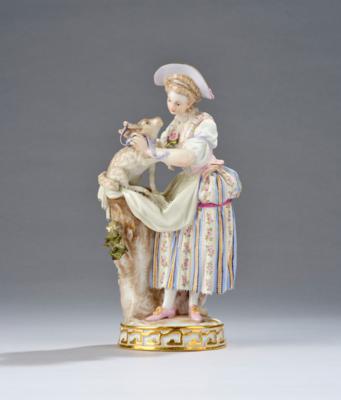 Schäferin, Meissen Ende 19. Jh., - Sklo a porcelán