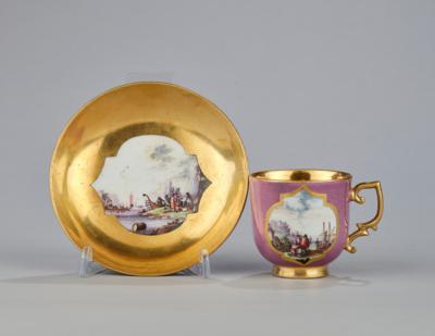 Tasse und Untertasse, Meissen um 1740/45, - Vetri e porcellane