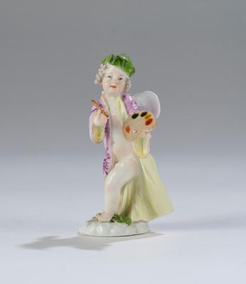 Maler, aus der Serie kleine verkleidete Amoretten, Meißen um 1775, - Sklo a porcelán