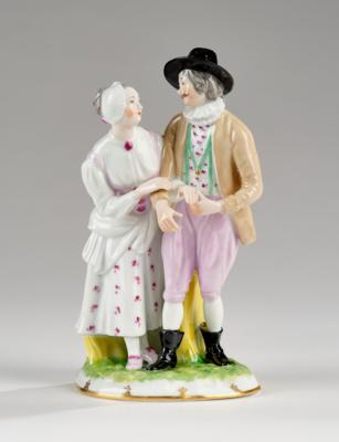 Bauerngruppe, Wiener Porzellanmanufaktur Augarten nach einem Modell der Kaiserlichen Manufaktur, - Sklo a porcelán