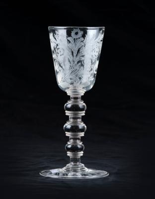 Pokal, Böhmen um 1720, - Sklo a porcelán