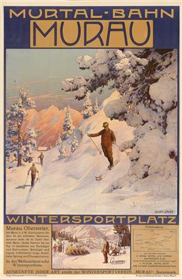 JAHN Gustav (1879-1919) "Murtal-Bahn - Murau - Wintersportplatz" - Posters, Advertising Art, Comics, Film and Photohistory