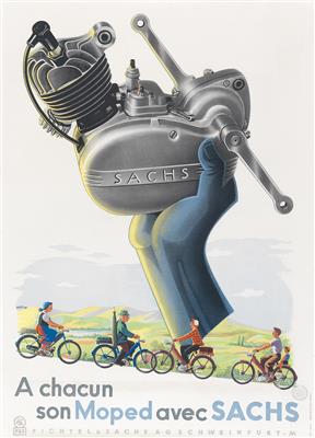 PFEIL "Moped avec Sachs" - Plakate, Reklame, Comics, Film- und Fotohistorika