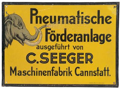 PNEUMATISCHE FÖRDERANLAGE G. SEEGER - Plakate, Reklame, Comics, Film- und Fotohistorika