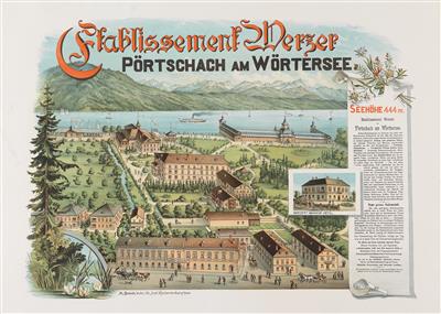 WEBER E. "Etablissement Werzer - Pörtschach am Wörthersee" - Plakáty, Komiksy a komiksové umění