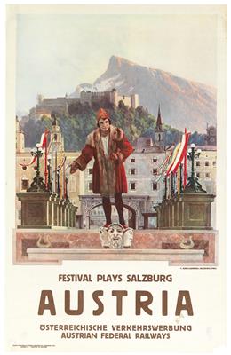 JUNG-ILSENHEIM Franz Xaver "Austria - Festival Plays Salzburg" - Plakate, Reklame, Comics, Film- und Fotohistorika