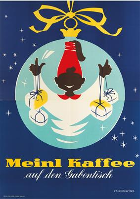 KRAUTSCHNEIDER Hans "Meinl Kaffee auf den Gabentisch" - Plakate, Reklame, Comics, Film- und Fotohistorika