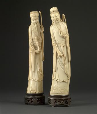2 Chinese statuettes, - Antiques: Clocks, Metalwork, Asiatica, Faience, Folk art, Sculptures
