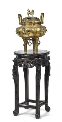 Asian incense burner, - Antiques: Clocks, Metalwork, Asiatica, Faience, Folk art, Sculptures