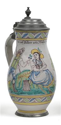 Pear-shaped jug, - Antiques: Clocks, Metalwork, Asiatica, Faience, Folk art, Sculptures