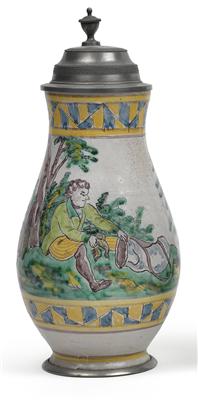 Pear-shaped jug, - Antiques: Clocks, Metalwork, Asiatica, Faience, Folk art, Sculptures