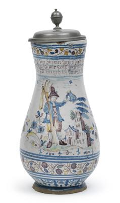 Pear-shaped jug, - Antiquariato - orologi, metalli lavorati, asiatica, ceramica faentinas, arte popolare, sculture