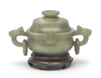 Chinese censer and cover, - Antiques: Clocks, Metalwork, Asiatica, Faience, Folk art, Sculptures