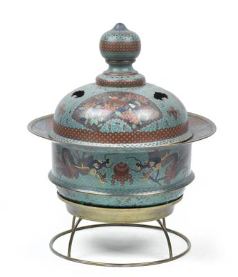 Chinese cloisonné incense burner, - Antiquariato - orologi, metalli lavorati, asiatica, ceramica faentinas, arte popolare, sculture