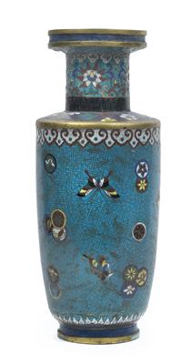 Cloisonné rouleau vase, - Antiquariato - orologi, metalli lavorati, asiatica, ceramica faentinas, arte popolare, sculture