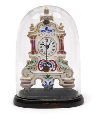 A miniature porcelain "Zappler" table clock - Starožitnosti