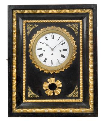 A Biedermeier frame clock with musical mechanism - Antiques: Clocks, Sculpture, Faience, Folk Art