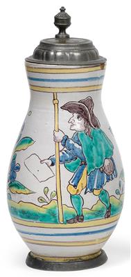 A 'Birnkrug' tankard, - Antiques: Clocks, Sculpture, Faience, Folk Art