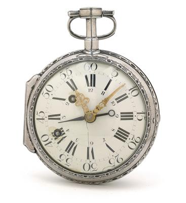 Italienische silberne Kutschenuhr - Antiquitäten (Uhren, Skulpturen, Metallarbeiten, Fayencen, Volkskunst, Silber)