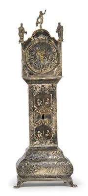 A silver miniature long case clock - Antiques: Clocks, Sculpture, Faience, Folk Art