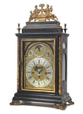 Wiener Barock Stockuhr mit Mondphase - Antiquitäten (Uhren, Skulpturen, Metallarbeiten, Fayencen, Volkskunst, Silber)