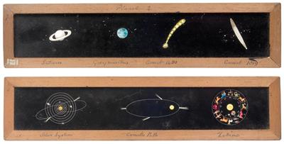 Eight astronomical Magic Lantern painted glass slides - Starožitnosti  +Historické vědecké přístroje a globusy