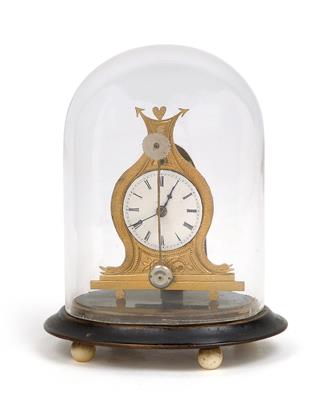 A Biedermeier miniature bracket clock - Clocks, Metalwork, Faience, Folk Art, Sculptures +Antique Scientific Instruments and Globes