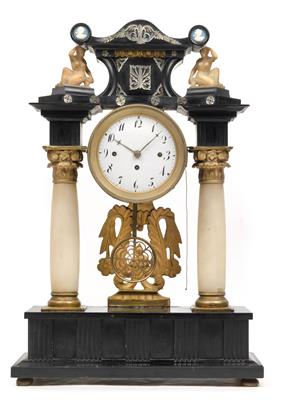 A Biedermeier portal clock - Clocks, Metalwork, Faience, Folk Art, Sculptures +Antique Scientific Instruments and Globes