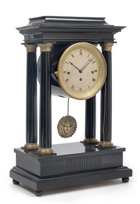 A Biedermeier portico clock - Clocks, Metalwork, Faience, Folk Art, Sculptures +Antique Scientific Instruments and Globes