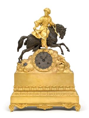 A Charles X bronze mantle clock "Oriental Horseman" - Antiquitäten, Historische wissenschaftliche Instrumente, Globen und Modelle