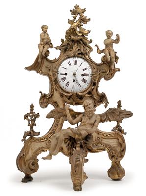 A large Rococo commode clock "Chronos" - Starožitnosti  +Historické vědecké přístroje a globusy