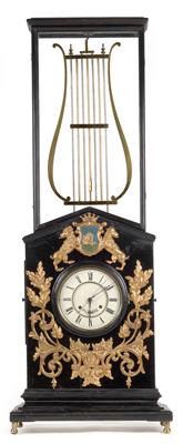 A free-swinging lyre clock with 2 dials - Clocks, Metalwork, Faience, Folk Art, Sculptures +Antique Scientific Instruments and Globes