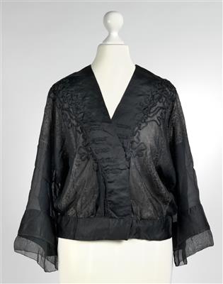 From the estate of the Viennese diseuse, Emmy Emmanoff (b. 1900 Vienna) and heirs - a jacket in black silk, - Clocks, Metalwork, Faience, Folk Art, Sculptures +Antique Scientific Instruments and Globes
