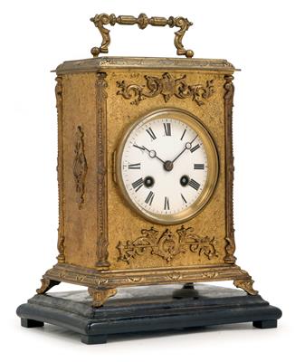 A Napoleon III bronze table clock - Orologi, metalli lavorati, arte popolare e ceramica faentina, sculture  +Strumenti scientifici e globi d'epoca