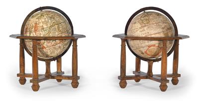 Seltenes Globenpaar, ein Erd- und ein Himmelsglobus von Matthäus Seutter (1678-1757) - Antiquitäten, Historische wissenschaftliche Instrumente, Globen und Modelle