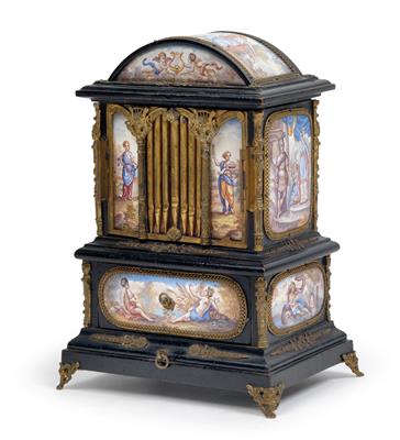 A Historism Period miniature cabinet from Vienna, with musical mechanism - Clocks, Metalwork, Faience, Folk Art, Sculptures +Antique Scientific Instruments and Globes