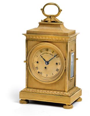 A neoclassical bronze travelling alarm from Vienna, - Clocks, Metalwork, Faience, Folk Art, Sculptures +Antique Scientific Instruments and Globes