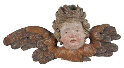 The head of a Baroque angel, - Antiques: Clocks, Sculpture, Faience ...