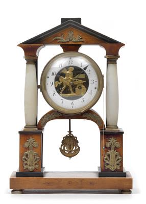A Biedermeier commode clock with automaton - Antiques: Clocks, Sculpture, Faience, Folk Art, Vintage, Metalwork