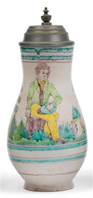 A pear-shaped jug, - Antiques: Clocks, Sculpture, Faience, Folk Art, Vintage, Metalwork