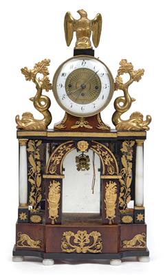 An Empire commode clock in display cabinet - Antiques: Clocks, Sculpture, Faience, Folk Art, Vintage, Metalwork