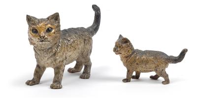 F. X. Bergmann – two cats, - Antiques: Clocks, Sculpture, Faience, Folk Art, Vintage, Metalwork