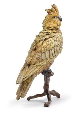 F. X. Bergmann - cockatoo, - Antiques: Clocks, Sculpture, Faience, Folk Art, Vintage, Metalwork