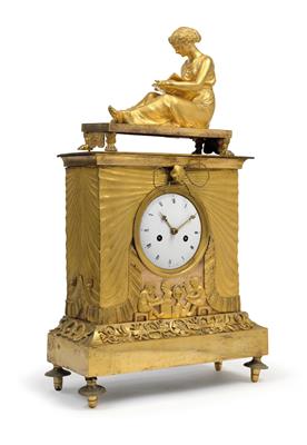 An Empire bronze clock - "La Science" - Starožitnosti